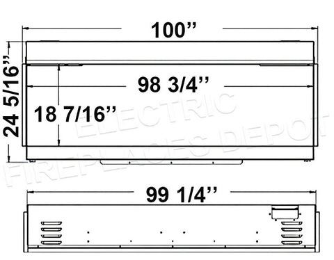 Modern Flames Orion Multi 100-inch Smart Built In Wall Mount Linear Electric Fireplace- 3-Sided Multi-Sided Electric Fireplace - OR100-MULTI Dims