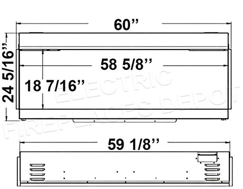 Modern Flames Orion Multi 60-inch Smart Built In Wall Mount Linear Electric Fireplace- 3-Sided Multi-Sided Electric Fireplace - OR60-MULTI Dims