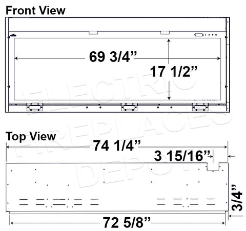 Napoleon Astound 74 inch Smart Built-In Wall Mount Electric Fireplace Insert - Linear Modern Fireplace - NEFB74AB DIms