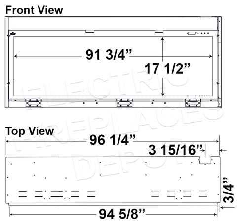 Napoleon Astound 96 inch Smart Built-In Wall Mount Electric Fireplace Insert - Linear Modern Fireplace - NEFB96AB DIms