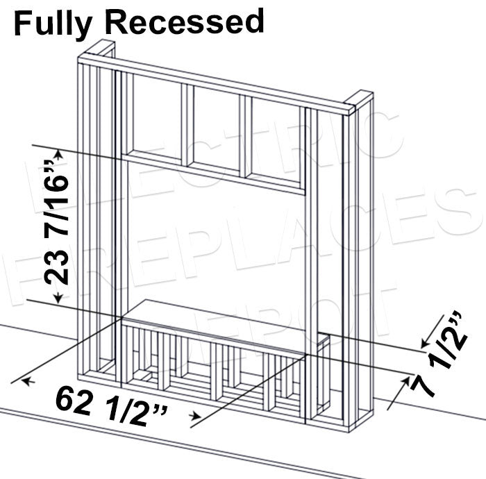 Napoleon Astound 62 inch FlexMount Multi-Side View Smart Electric Fireplace NEFL62AB Framing