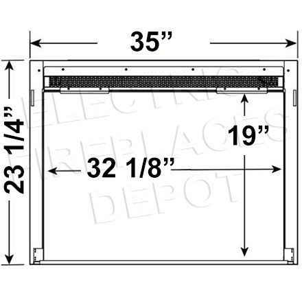 Hearth & Home SimpliFire 35 inch Electric Fireplace Insert SF-INS35 - SimpliFire Electric 35'' Firebox Dims