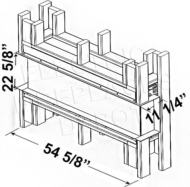 SimpliFire Scion Trinity 55 in Multi-Side Built In Electric Fireplace - SF-SCT55-BK Framing