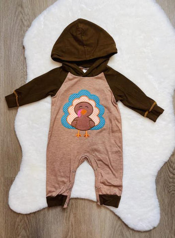 Cute Baby Boy Brown Romper