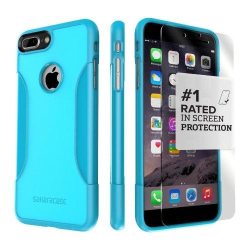 iPhone 8/7 Plus Case in Oasis Teal with Glass Screen Protector - Classic Series Case