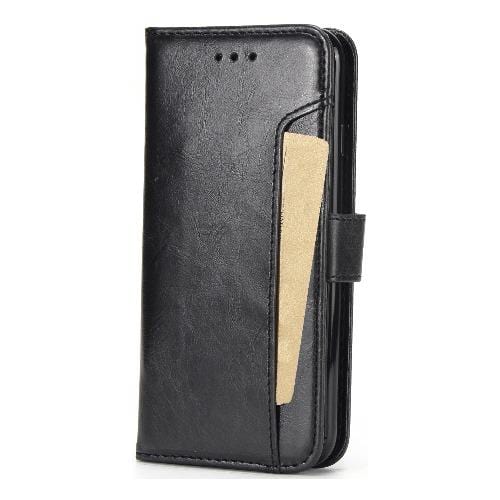 SaharaCase - Leather Series Wallet Case - iPhone SE(Gen 2) 2020 - Scorpion Black - Sahara Case LLC
