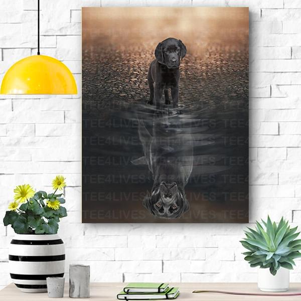 Black Labrador Dog Canvas Prints Wall Art Matte Canvas Tee4lives