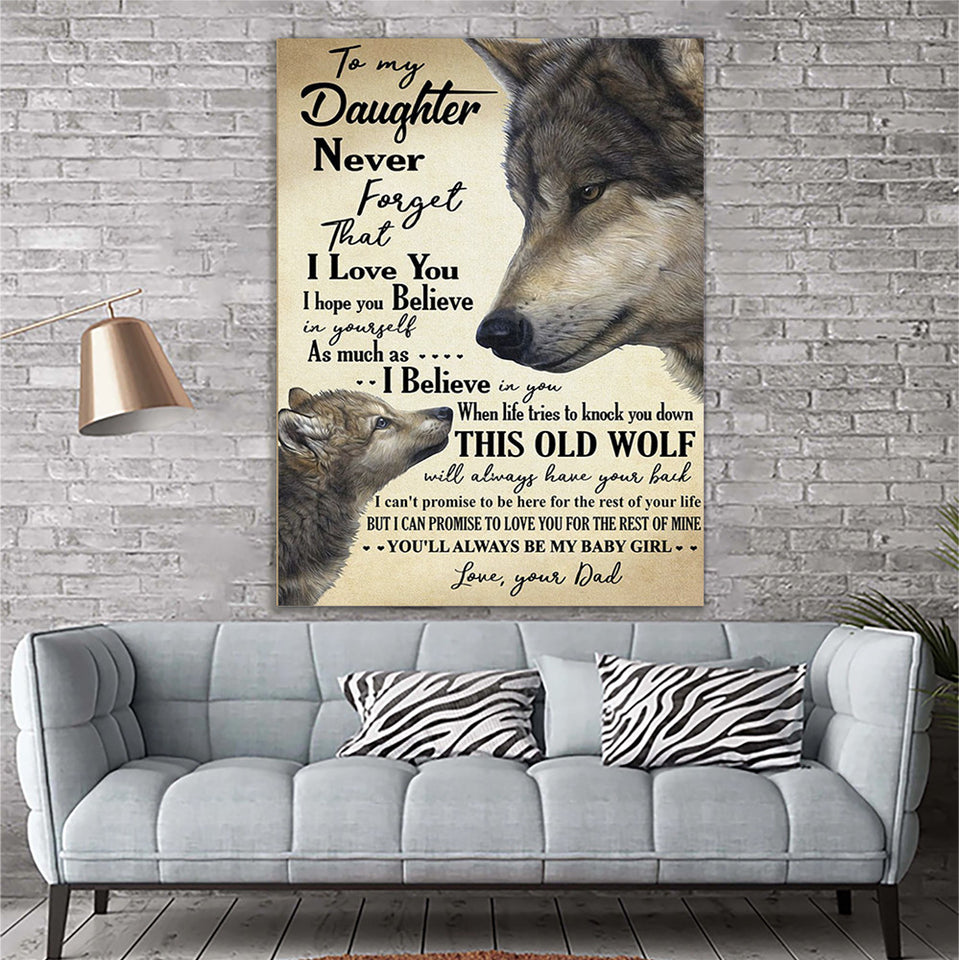 Wolf Canvas Prints Wall Art To My Daughter Matte Canvas Tee4lives