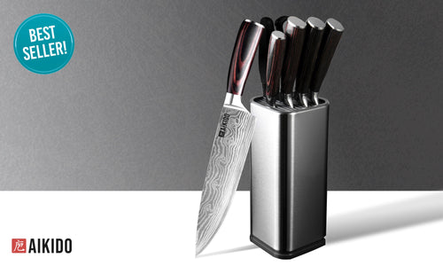 Signature 7-Piece Kitchen Knife Set with Acacia Wood Magnetic