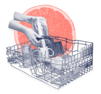 image of hands putting the JUV Press in the dishwasher