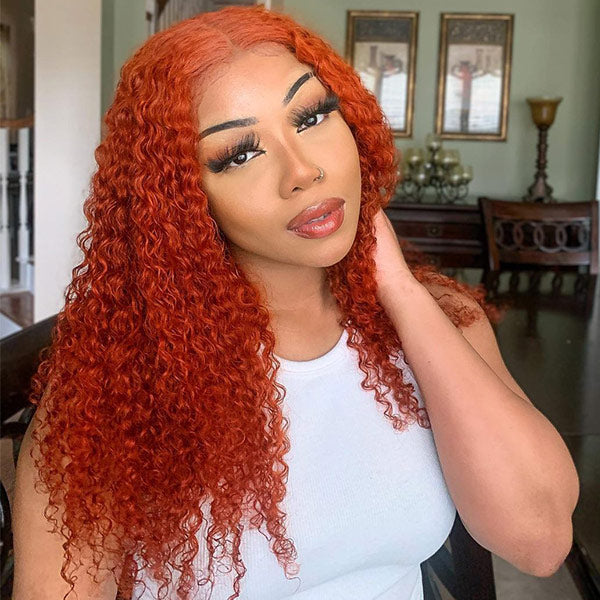 Reshine Hair Ginger Orange Hair Kinky Curly Hair Lace Front Wigs Colored  Human Hair Wigs For Women – reshine hair