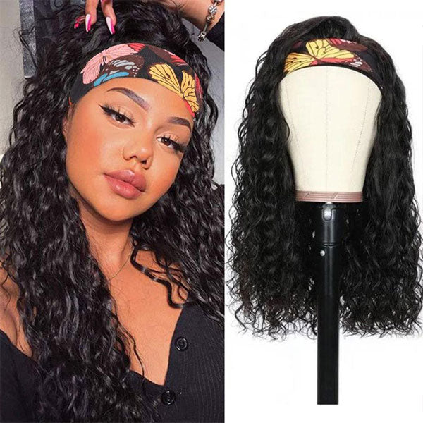Glueless Water Wave Human Hair Wigs Curly Hair Headband Wigs For Black  Women – reshine hair