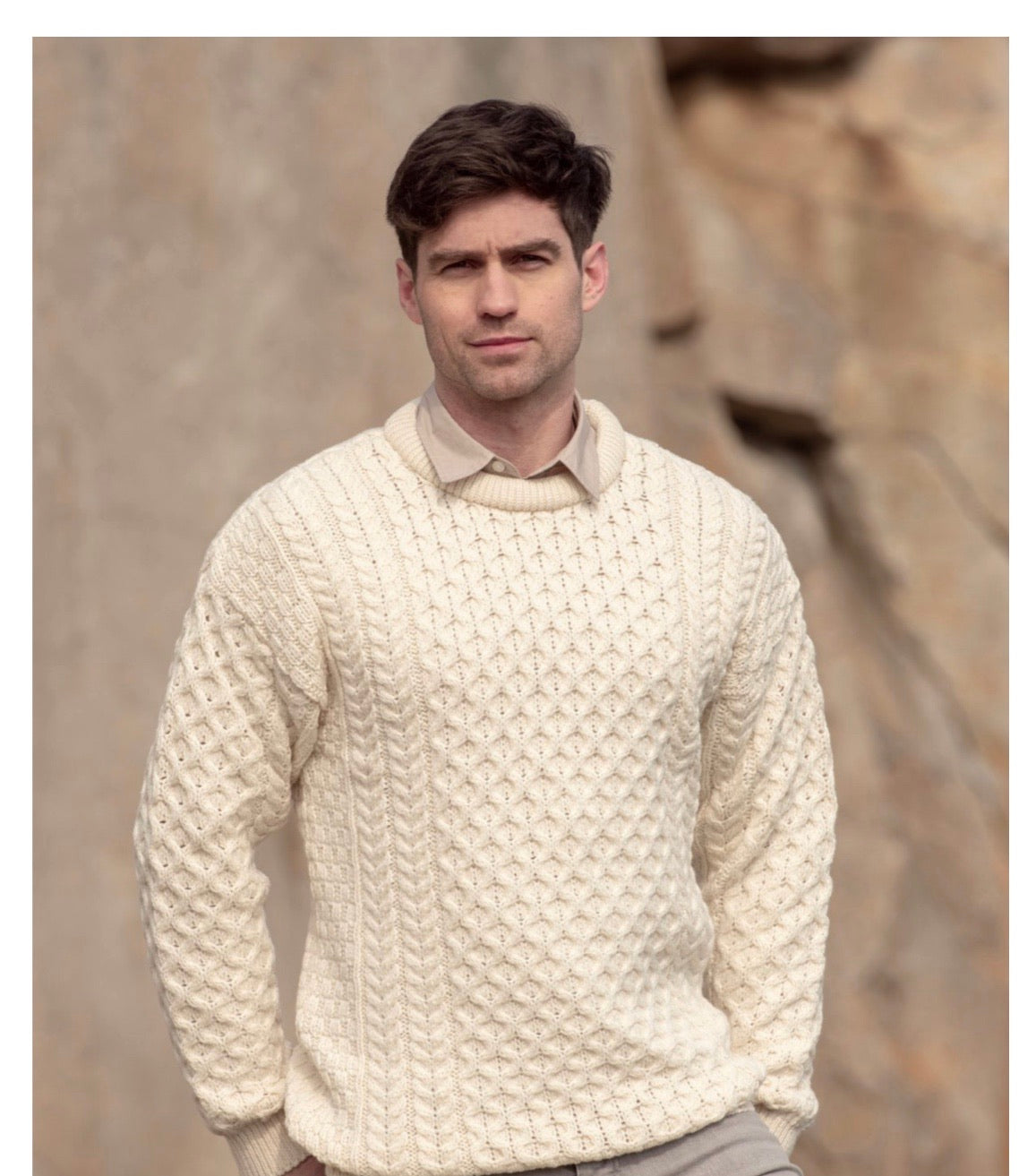 Aran Crafts Merino Wool Crew Neck Sweater - Unisex – Kathleen's of Donegal