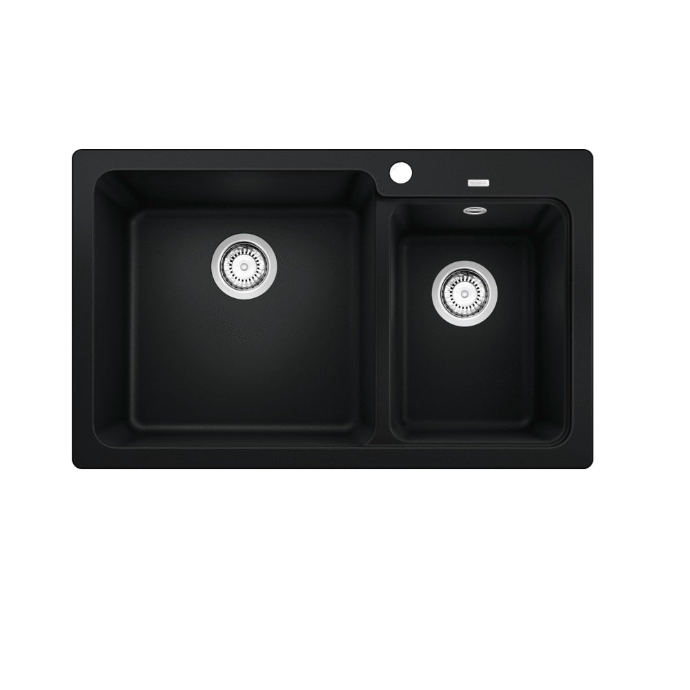 Blanco Naya 8 Sink Inset Double Bowl 815mm (Matte Black) Black NAYA8BK5 526827