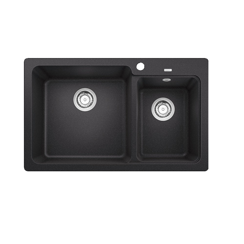 Blanco Naya 8 Sink Inset Double Bowl 815mm (Earthy Black) Anthracite NAYA8K5 526