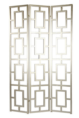 Mendi 3 Panel Room Divider Screen Silver