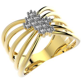 14000 18K Gold Layered Clear CZ Ring