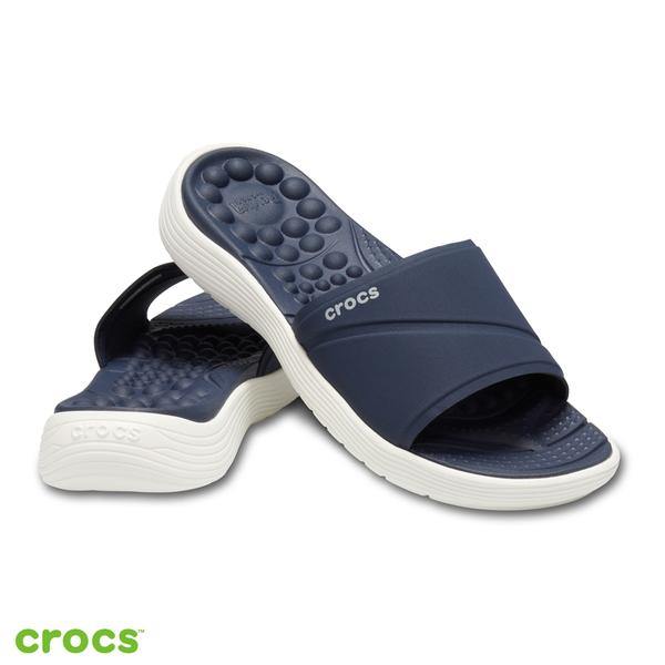 Crocs Reviva Navy/White Slide – mTravel 