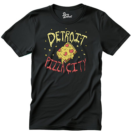 Detroit Pizza City T-shirt - Black - Pure Detroit