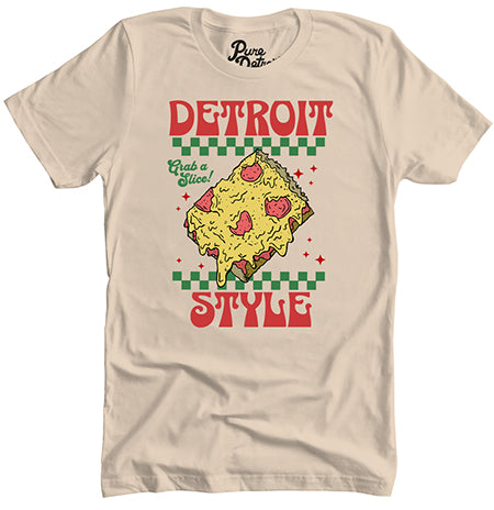 Detroit Style Pizza - Grab a Slice! - Unisex T-shirt - Soft Cream