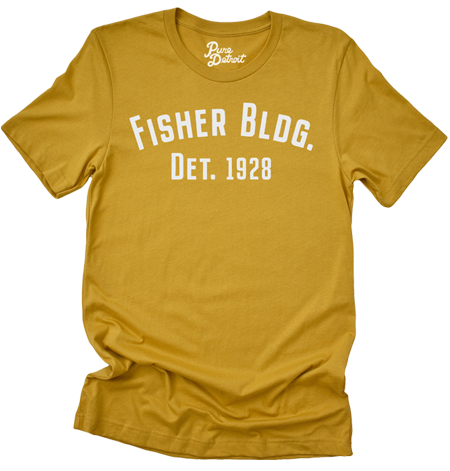 Fisher Building Detroit 1928 T-shirt - Mustard / Off White Unisex