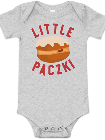 Little Paczki Onesie - Hamtramck Paczki - Paczki Day - Red and Gray