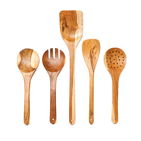 Teak Wood Kitchen Utensil Set – Still Serenity