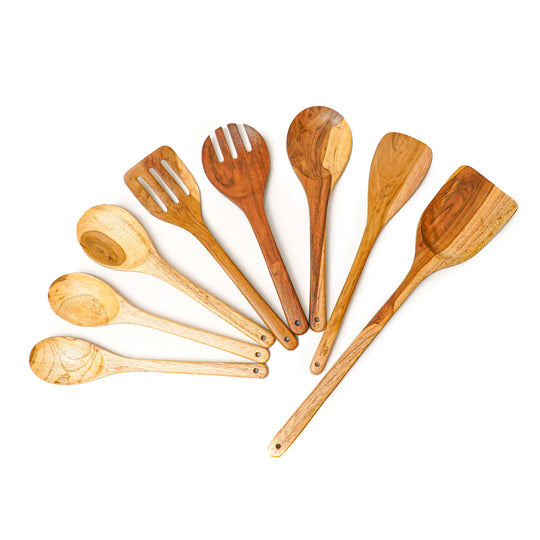 Martha Stewart Bainford 4-Piece Wooden Kitchen Tool Set - Ashwood