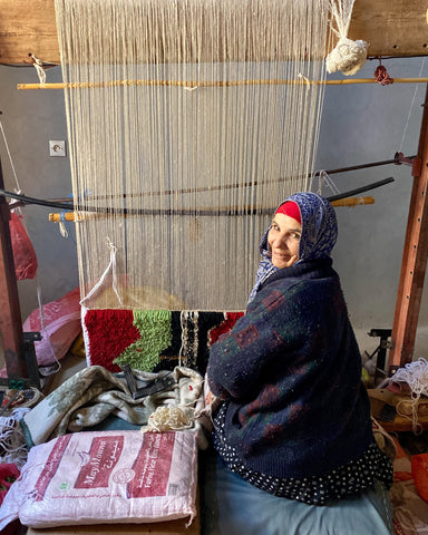 Khatima at the loom