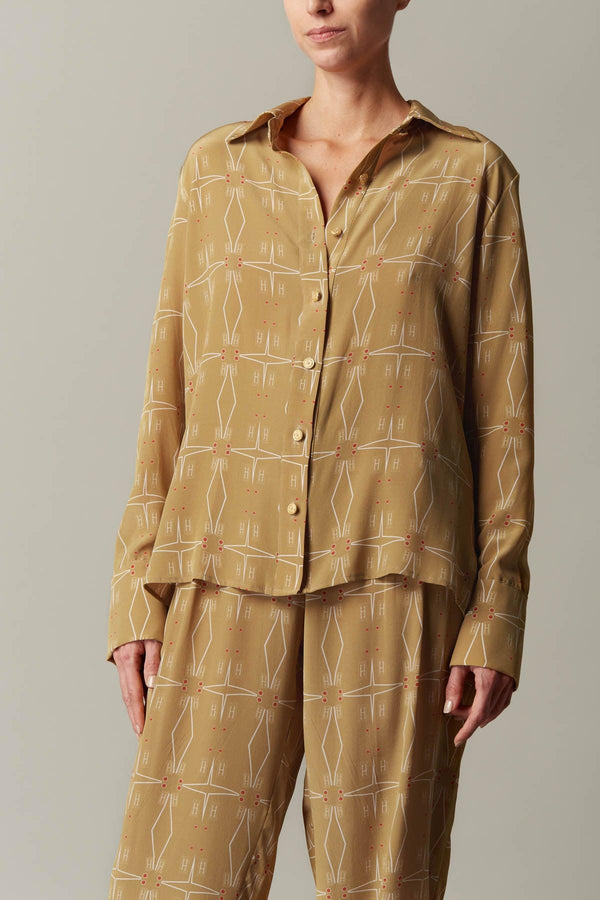 TOTEME Monogram Silk Pyjama Shirt - Neutrals