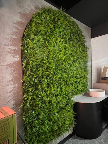 a vertical artificial green wall