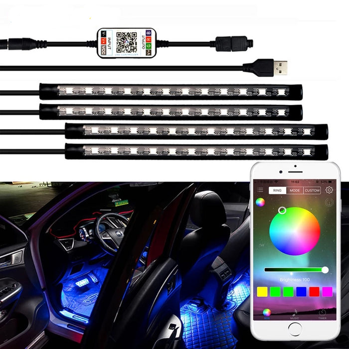 Model 3 Style Auto Interior Lighting App Control Rgb Led Atmosphere Light Car Decorative Lamp For Tesla Model X S