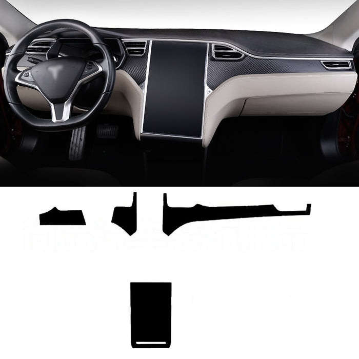 Car Styling New 3d Carbon Fiber Car Interior Center Console Color Change Molding Sticker Decals For Tesla Model X Model S