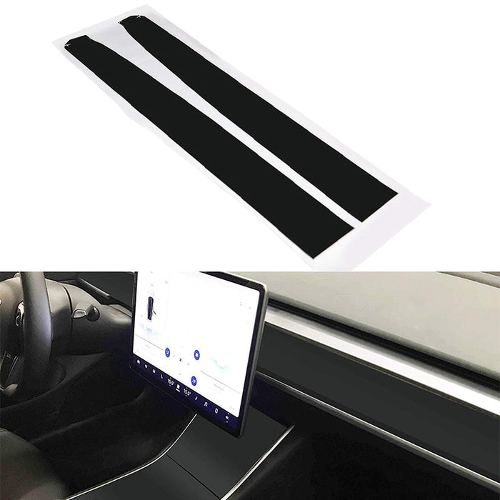 Matte Black Interior Dashboard Wood Vinyl Wrap Sticker 2pcs For Tesla Model 3