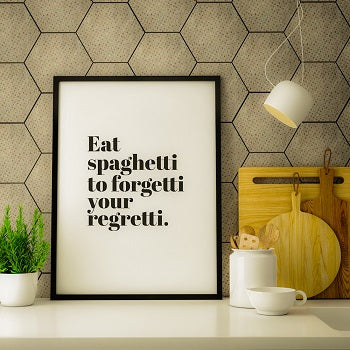 Eat spaghetti to forgetti your regretti Bild