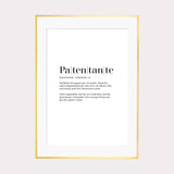 Art Print | Patentante - Worterklärung Definition à la Duden