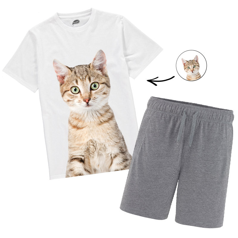 Custom Printed Cat Pyjamas - Cat Face Men's PJ's – Meowie