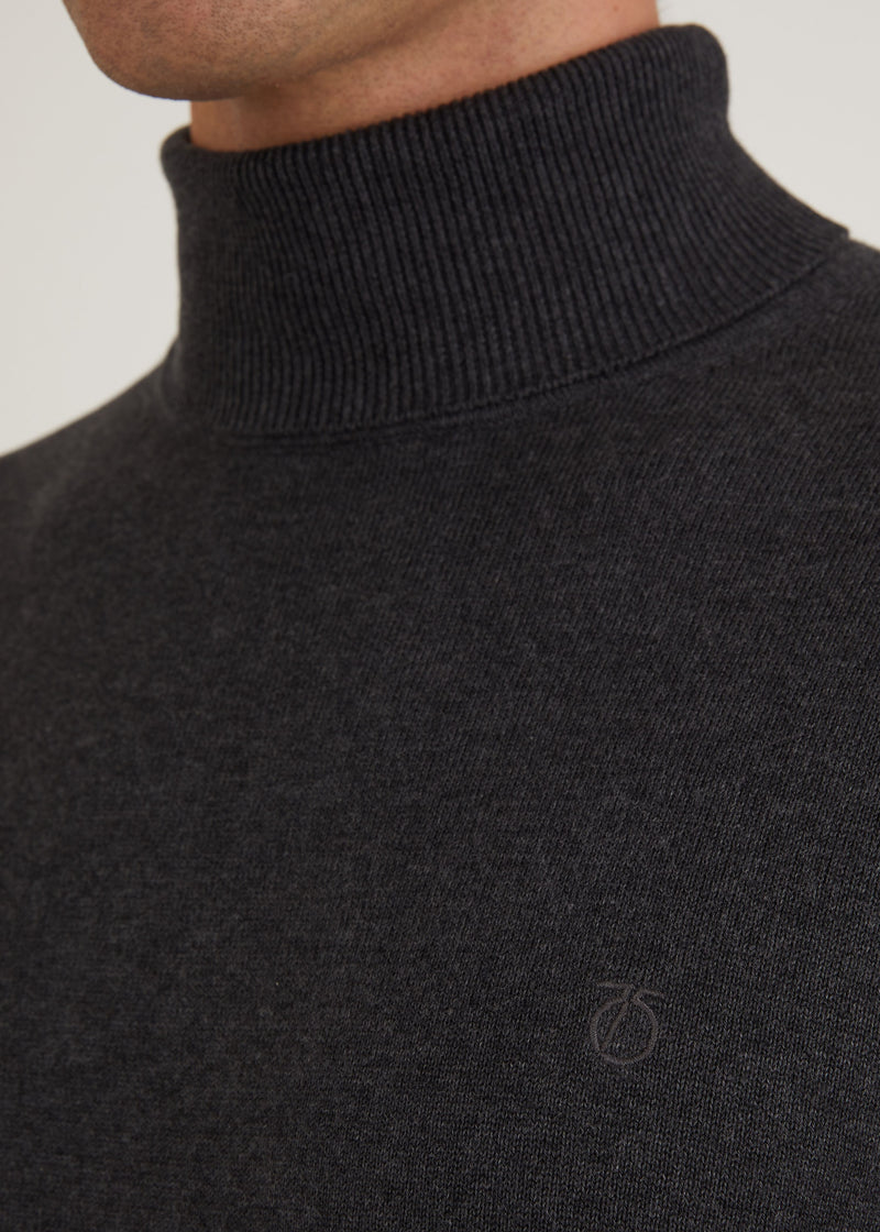 Wright Roll Neck Jumper - Charcoal