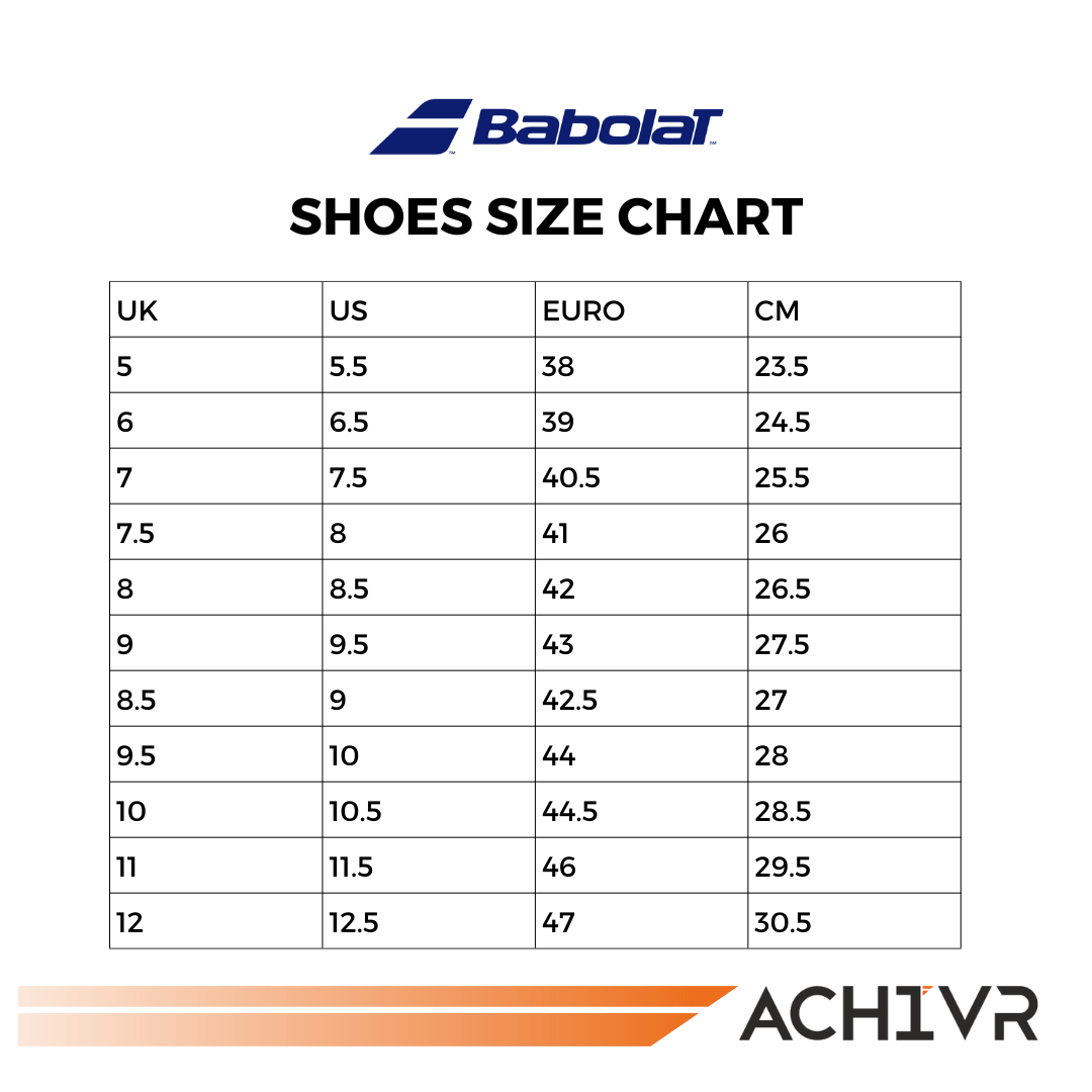 Babolat Size Chart – Achivr