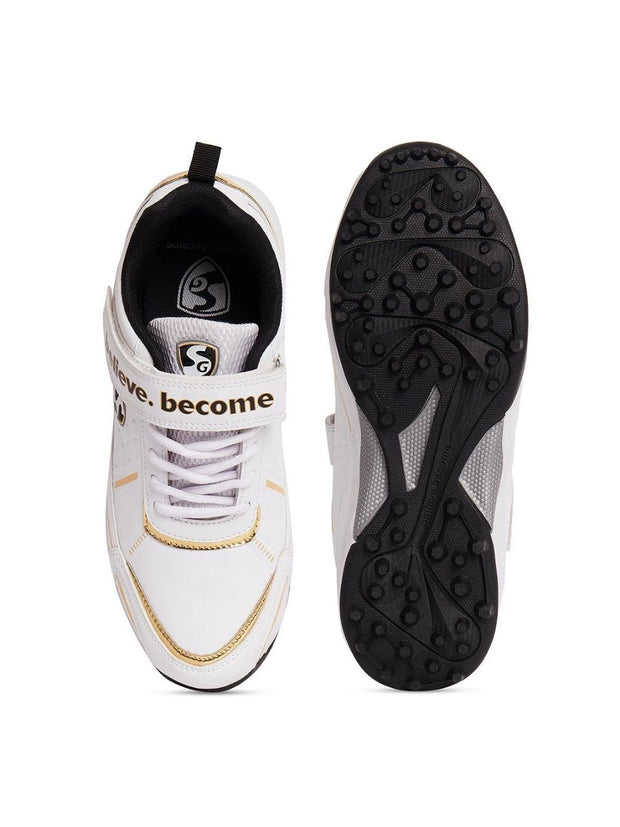 SG Century 5.0 Cricket Shoe - White/Gold/Black