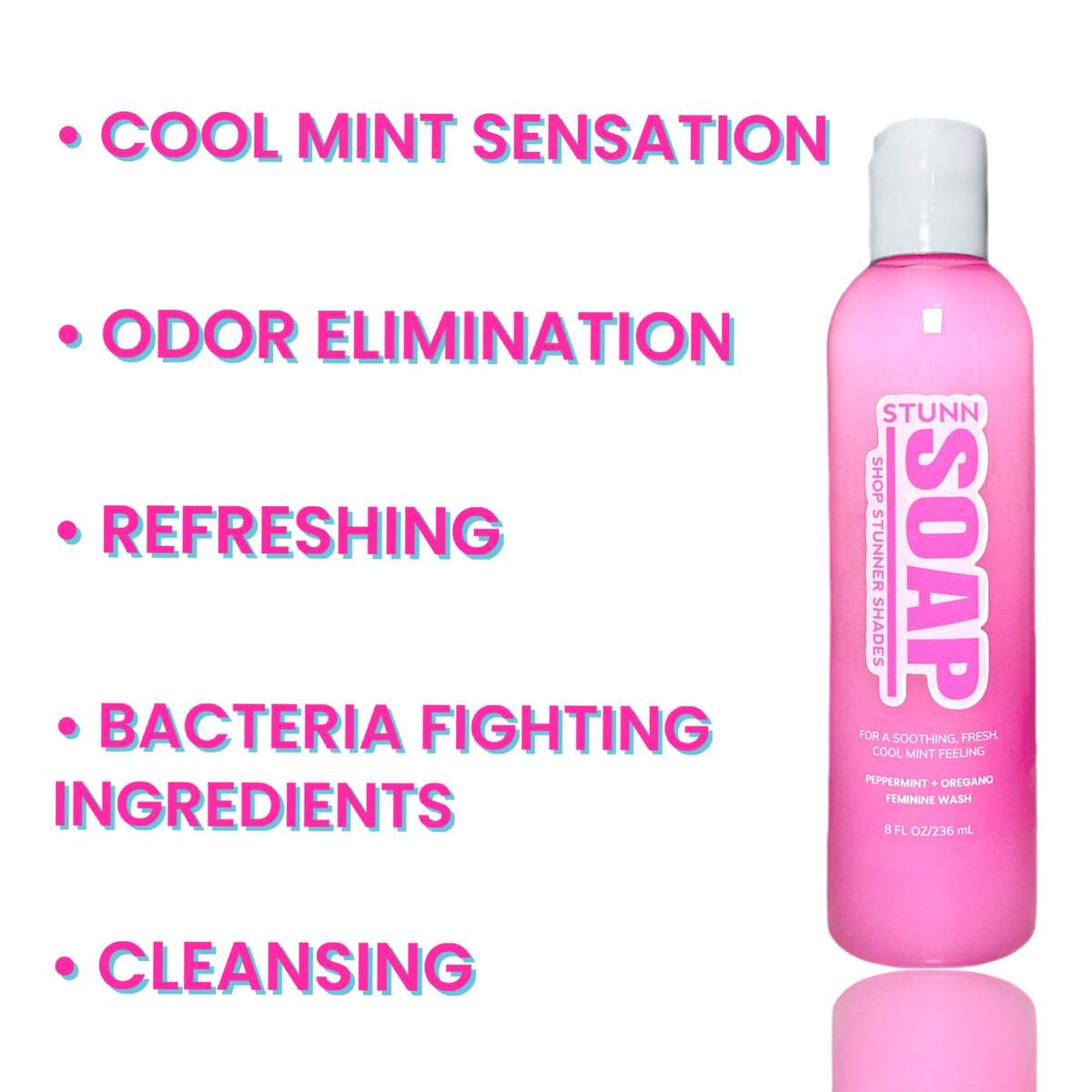 Peppermint and Oregano Feminine Wash for Balanced pH, Odor Elimination, Dry and Itchy Skin with Aloe Vera and Sea Salt