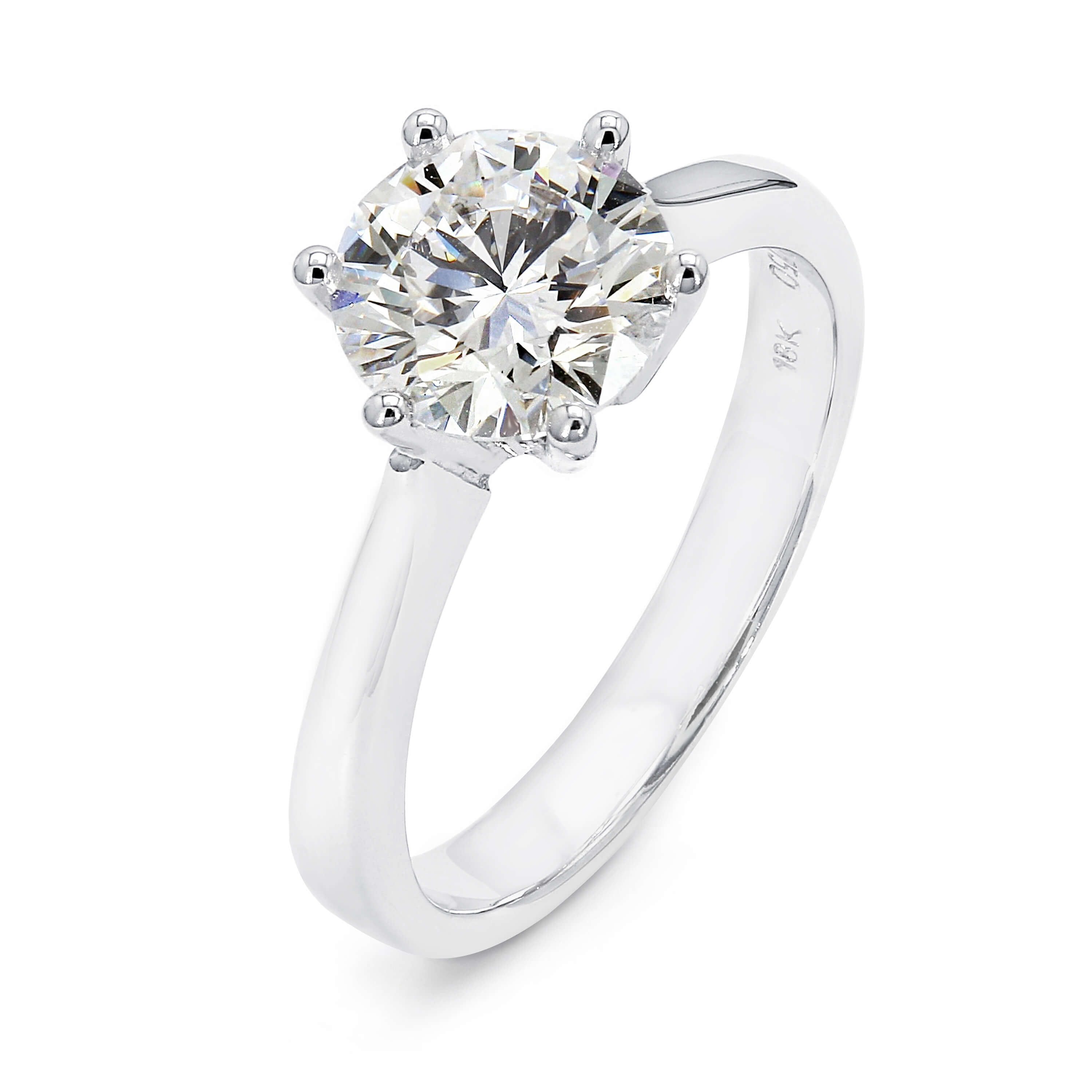 1 56 Carat Solitaire Diamond Engagement Ring In 18k White Gold E Vs1 Shimansky New York