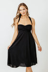 Strapless Wrap Sheer Bandeau Neck Tie Waist Waistline Summer Dress