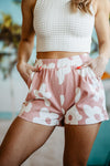 Large Daisy Printed Shorts For Women In Pink
