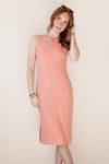 Slit Ribbed Fitted Sleeveless Dress by Thread And Supply