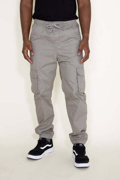 Twill Cargo Joggers for Men in Black