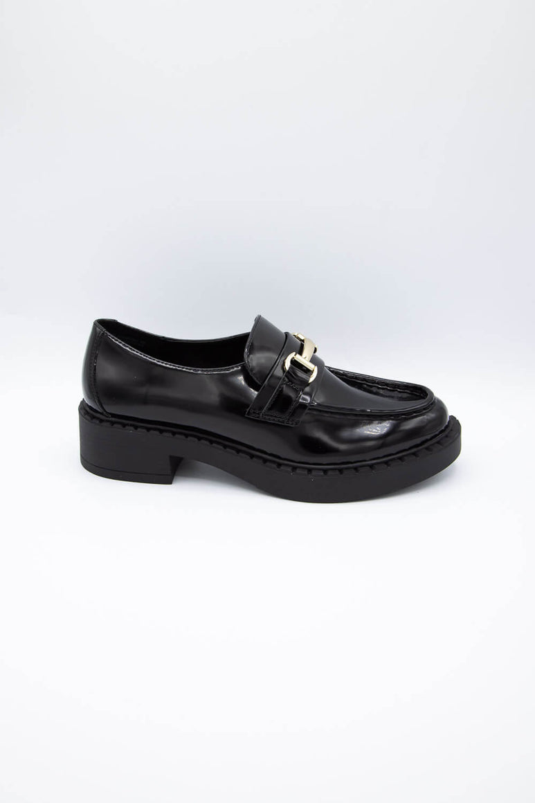 Madden Girl Ambrose Lug Loafers for Women in Black | HEATHER-BLACK – Glik's