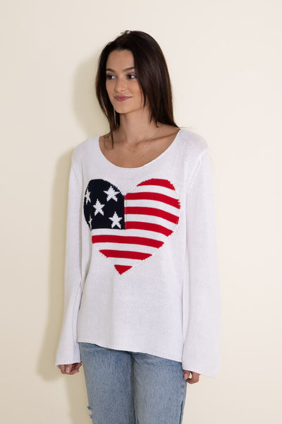 Miracle Knit American Flag Sweater for Women in Black