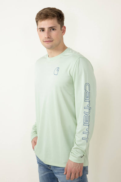 Carhartt Logo Sleeve Hoodie for Men in Teal