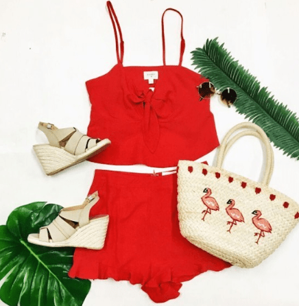 red romper set